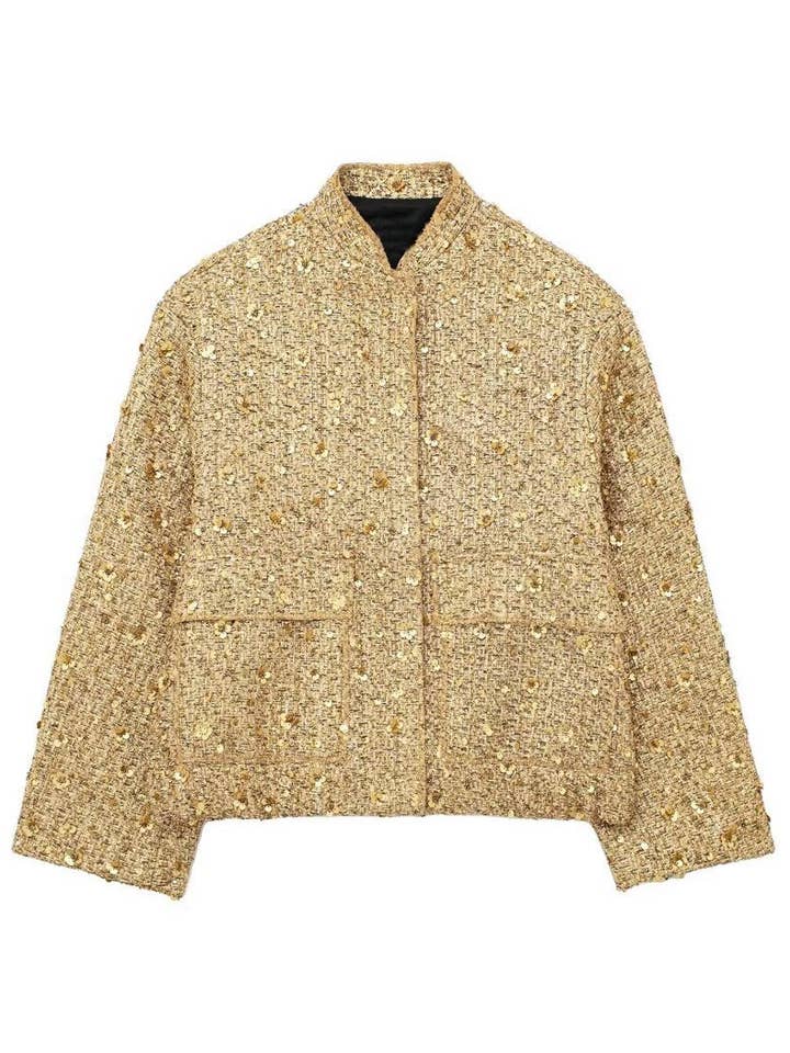 safistyle - Wholesale Bomber Jacket - Women's - Embellished Sequin Bomber Jacket1