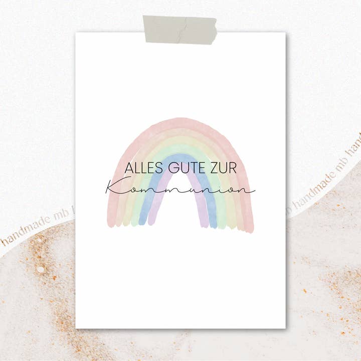 mb handmade - Wholesale Religious Card - HAPPY COMMUNION | Rainbow1