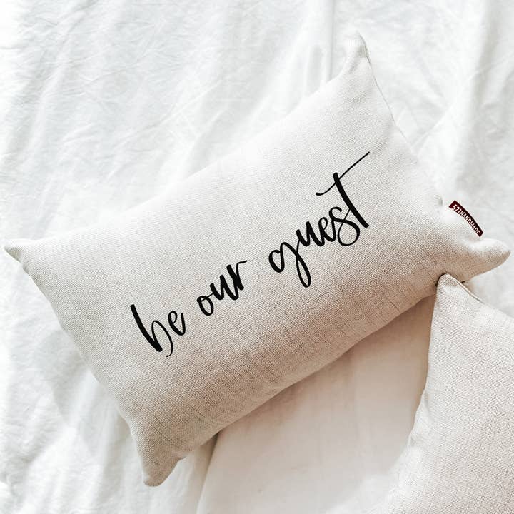 Be our Guest Lake Pillow for wholesale by 521handmade