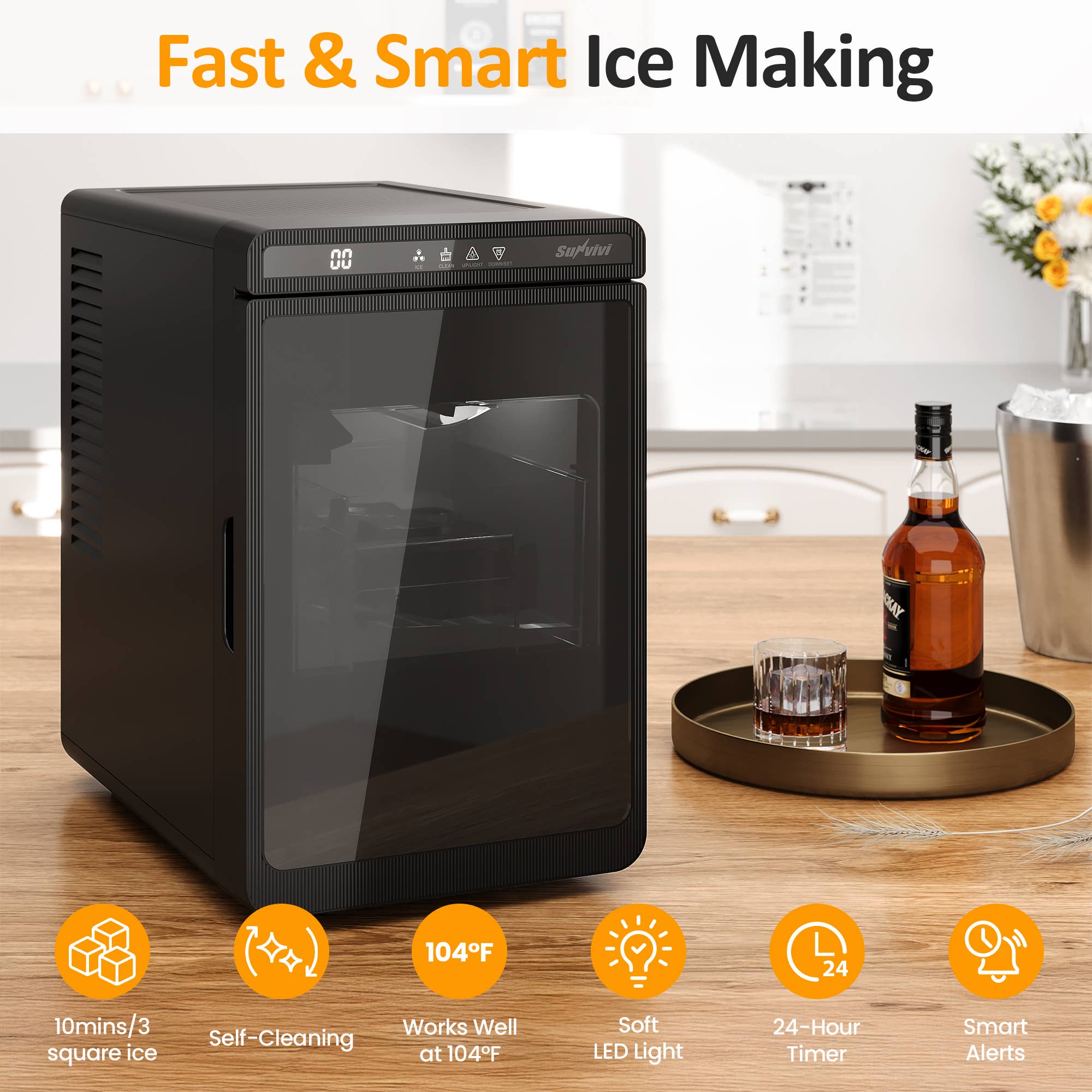 Heynemo - Wholesale Kitchen Appliance - Clear Ice Maker for Home – Compact Countertop Ice Machine1