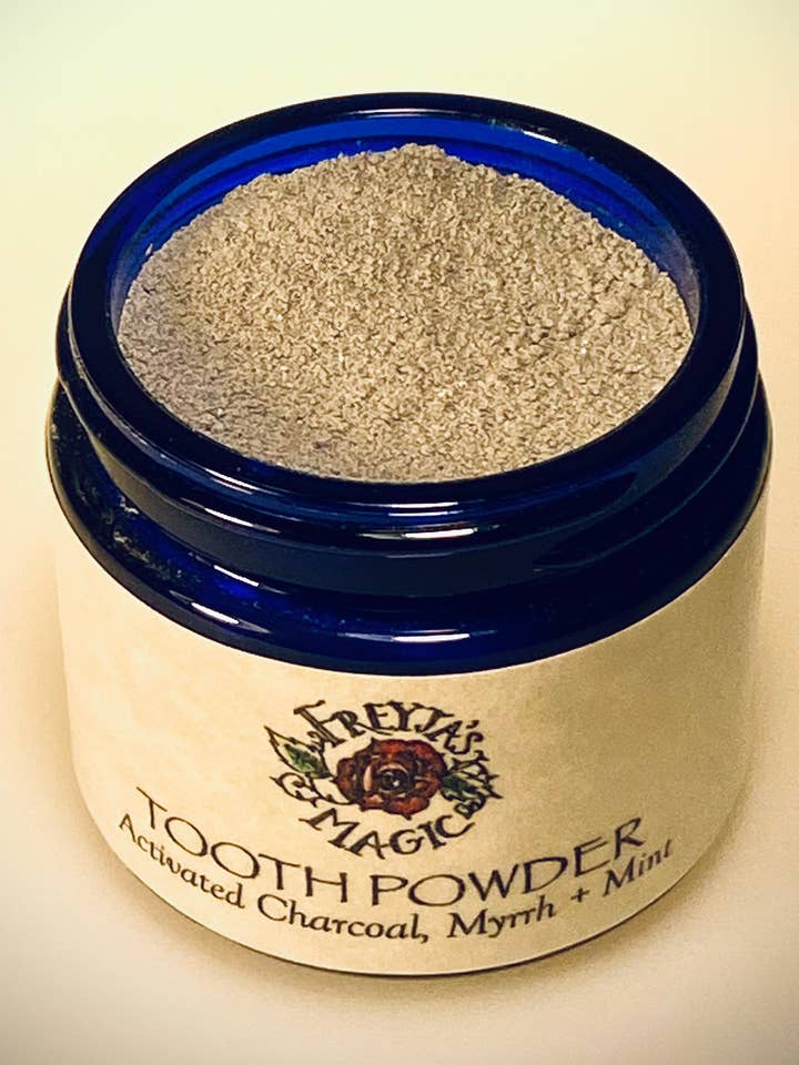 Remineralizing Tooth Powder | Charcoal, Myrrh, Mint, 2 oz for wholesale by Freyja's Magic