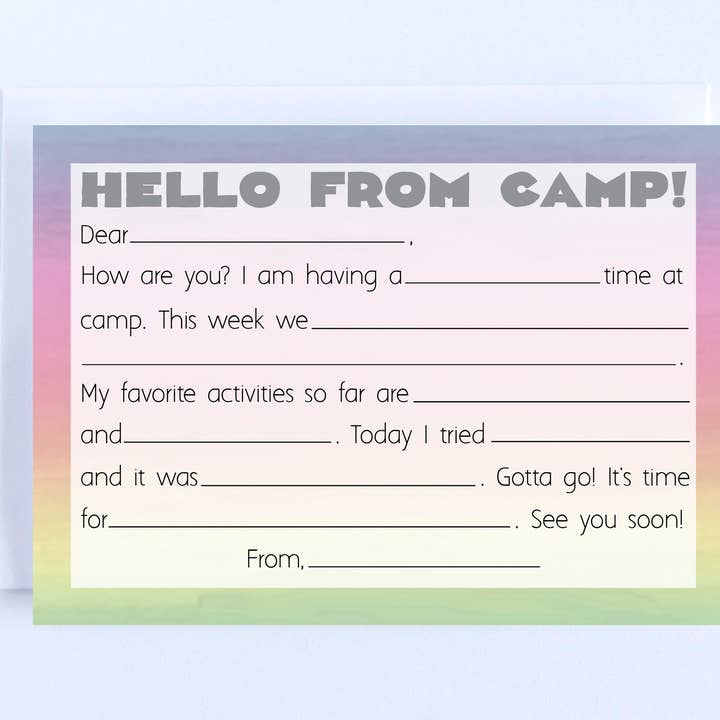 Camp Cards: Rainbow Ombre Udfyld - Boxed Sæt med 10 for engroshandel hos The Cornerstone Studio