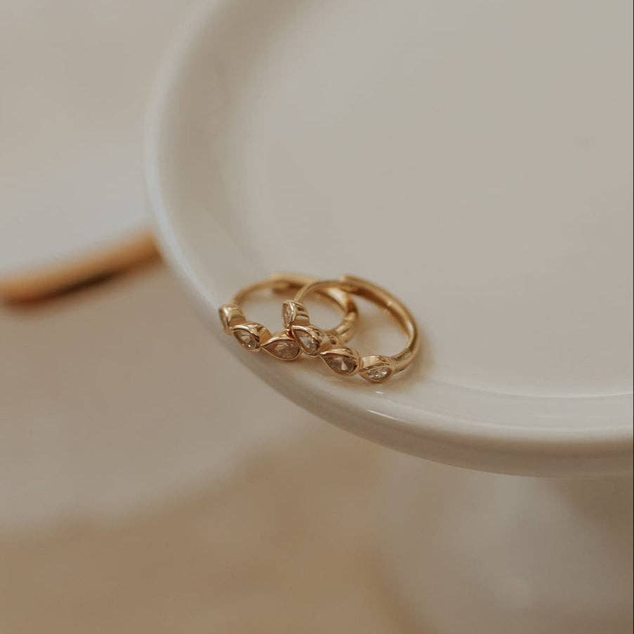 Mauve Jewelry Co. - Wholesale Huggie Earrings - May Raindrop Hoops