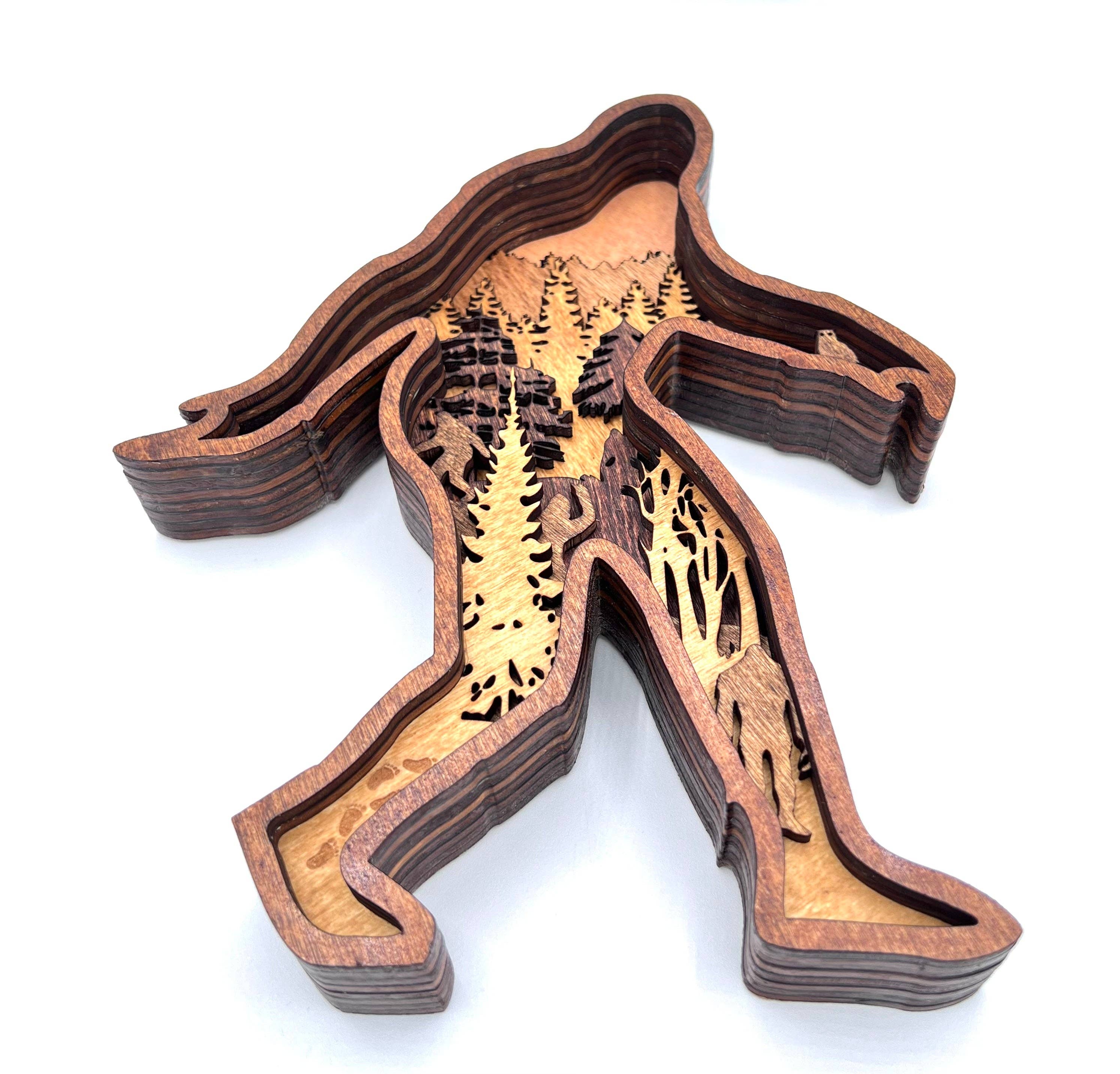 Lexo Creations - Wholesale Decorative Tabletop Object - Bigfoot, Multi-Layer Wood1