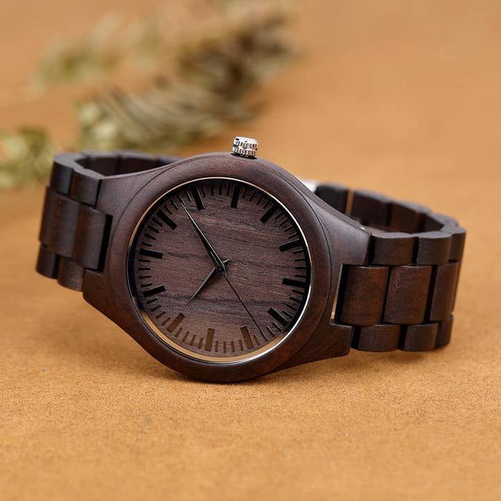 Ebony Fashion Simple Wooden Watch Couple Watch for wholesale on Faire1