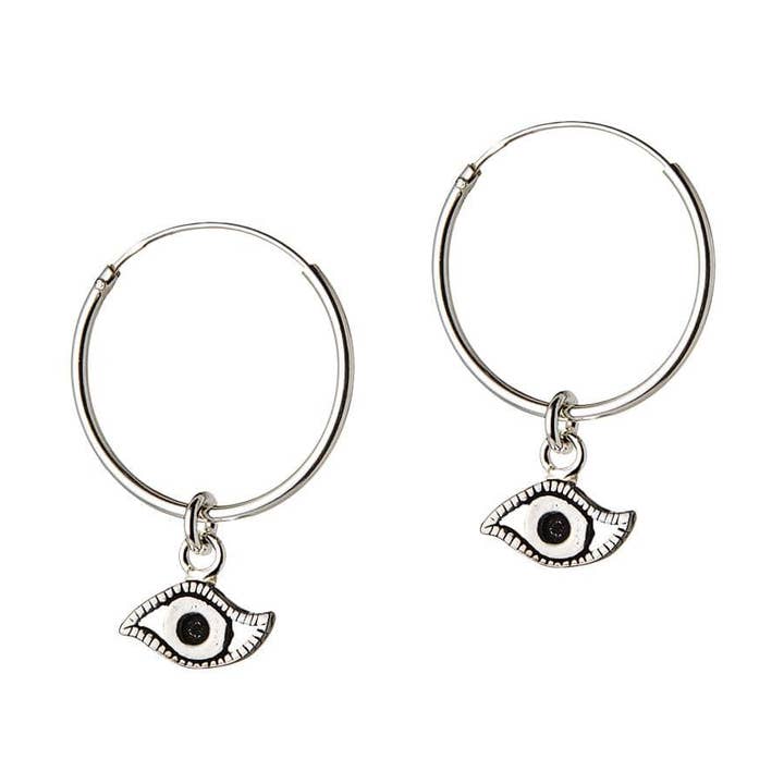 Créoles en argent avec œil 18 mm pour la vente par Juulry