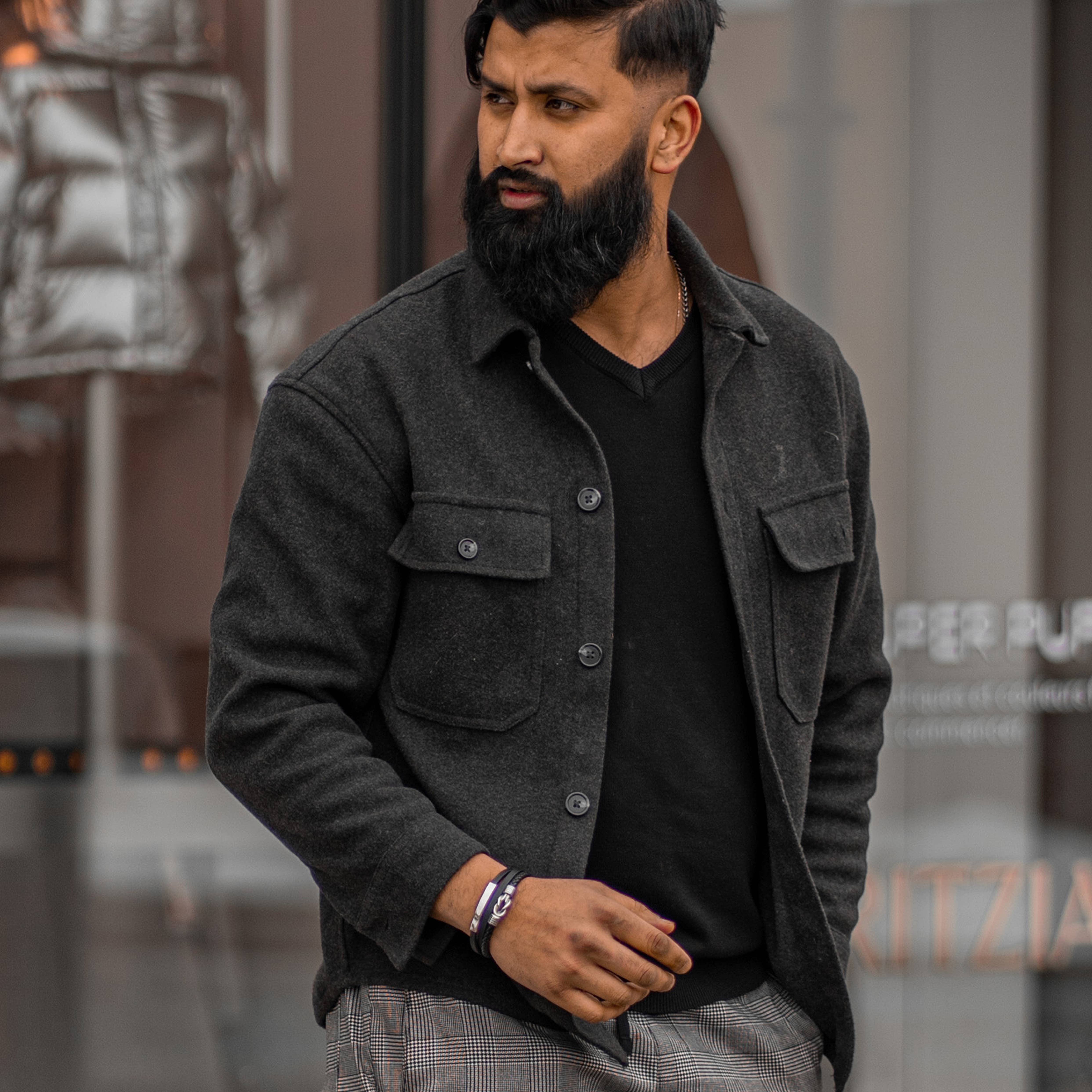 SERASAR – wholesale Vävt/flätat armband – ”Stolt” läderarmband - silver - B0402