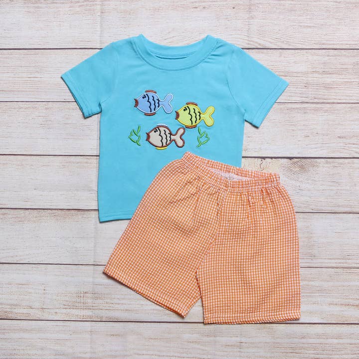 Fish Applique Top & Shorts Set for wholesale by Miss Q Baby