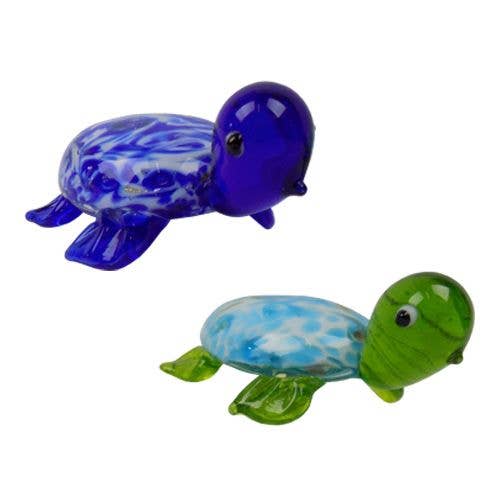 2 Asst Mini Glass Turtle Figurines for wholesale by Barry-Owen Co., Inc.
