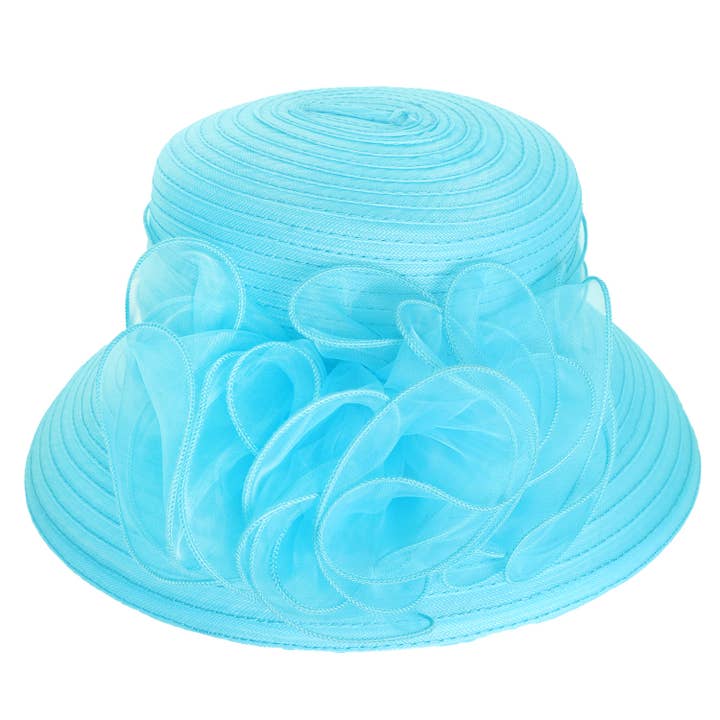 SP Sophia Collection - Wholesale Fascinator Hat - Women's - Floral Wide Down Brim Organza Hat