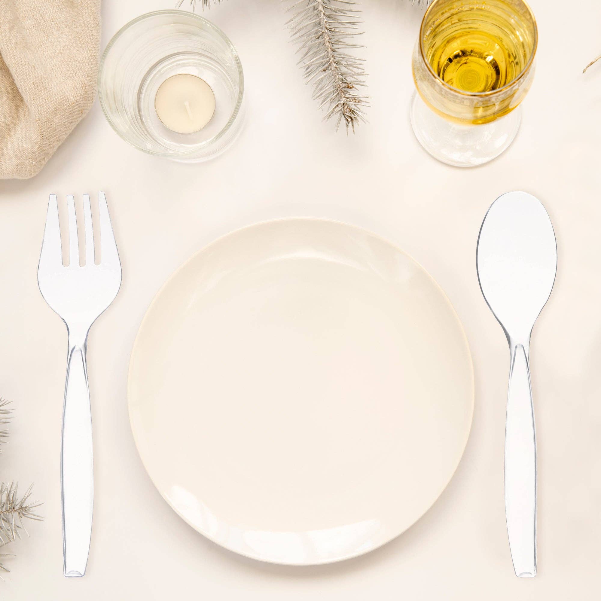 Smarty had a Party - Wholesale Assorted Cutlery Set - Clear Disposable Plastic Serving Flatware Set - 5 Pairs7