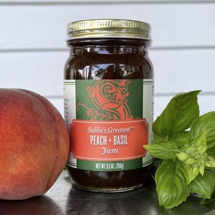 Peach + Basil Jam for wholesale by Sallie's Greatest