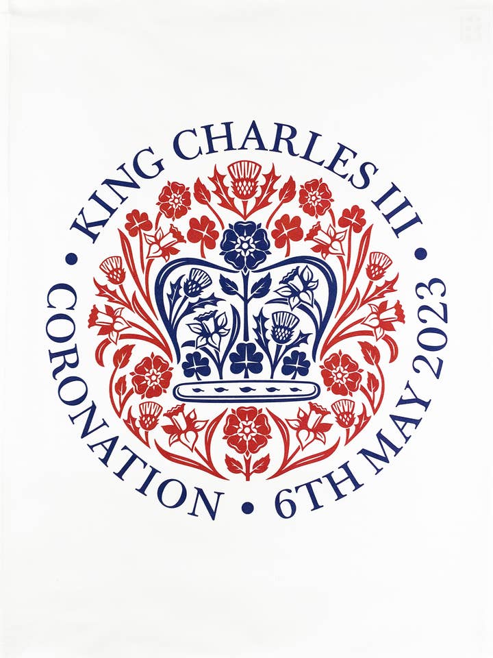 King Charles III Coronation Tea Towel for wholesale by Half a Donkey