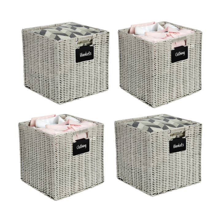 Cube Wicker Baskets Storage Organization - Waterproof Bins for wholesale by DECOMOMO