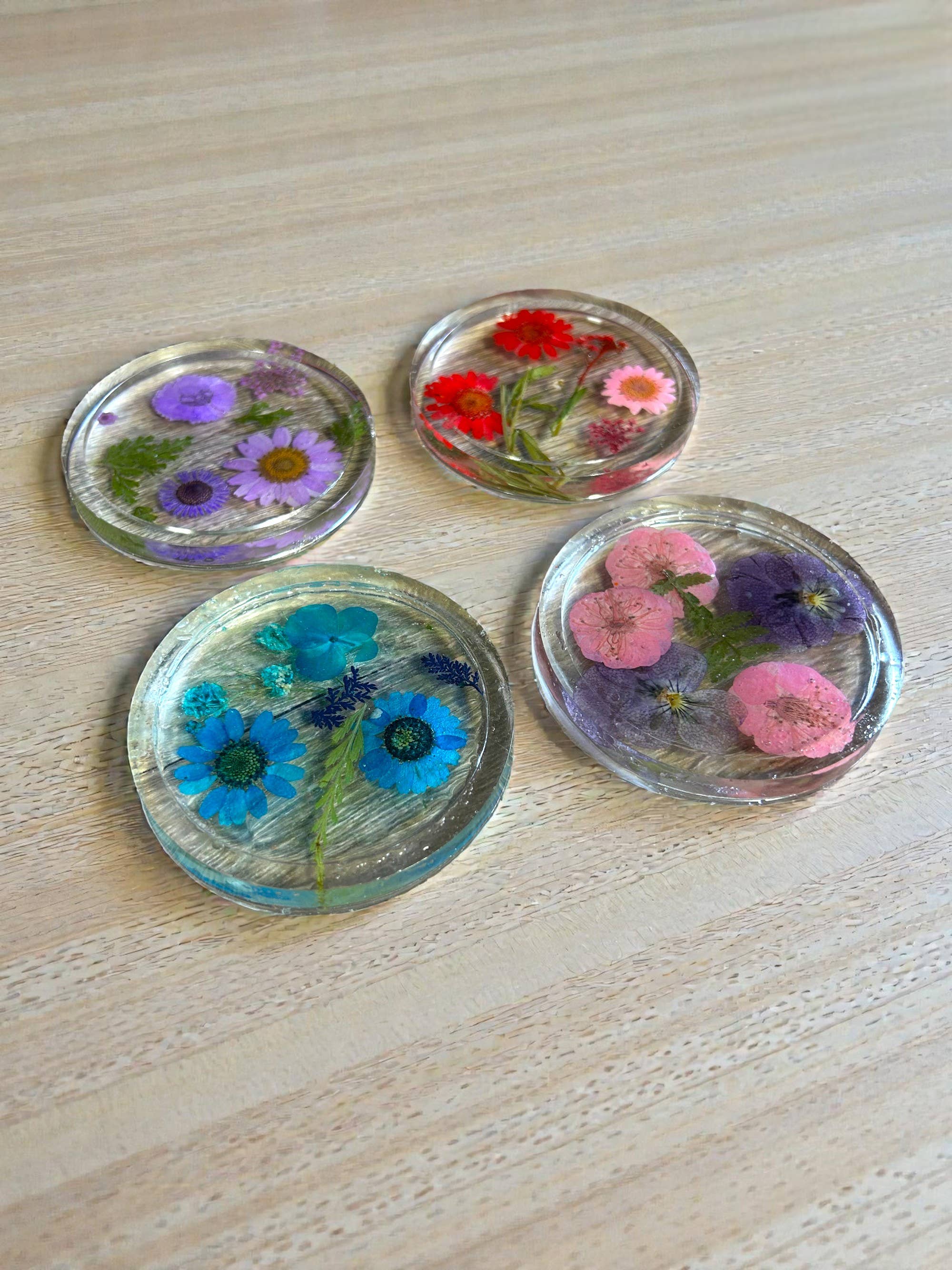 Ciao Bella Jewelry Inc – wholesale Underlägg – Pressade blomunderlägg med riktiga blommor, set om fyra18