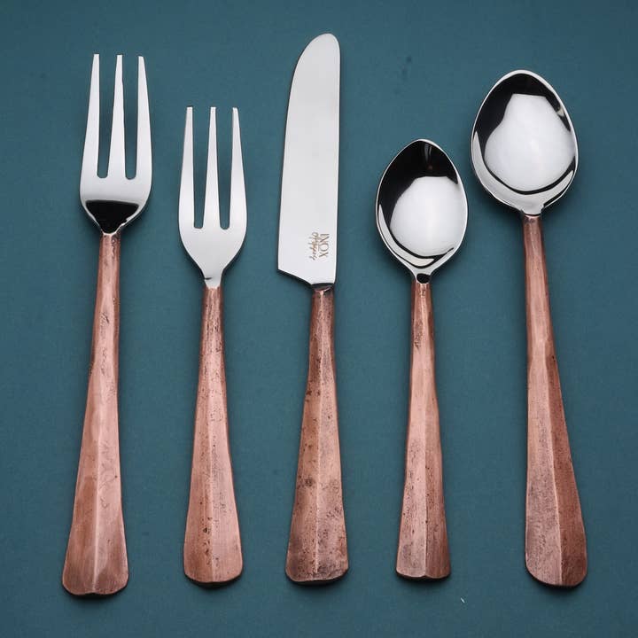 INOX artisans – wholesale Cutlery set – INOX Ridge Flatware 5 Pc. Place Setting Service for 1