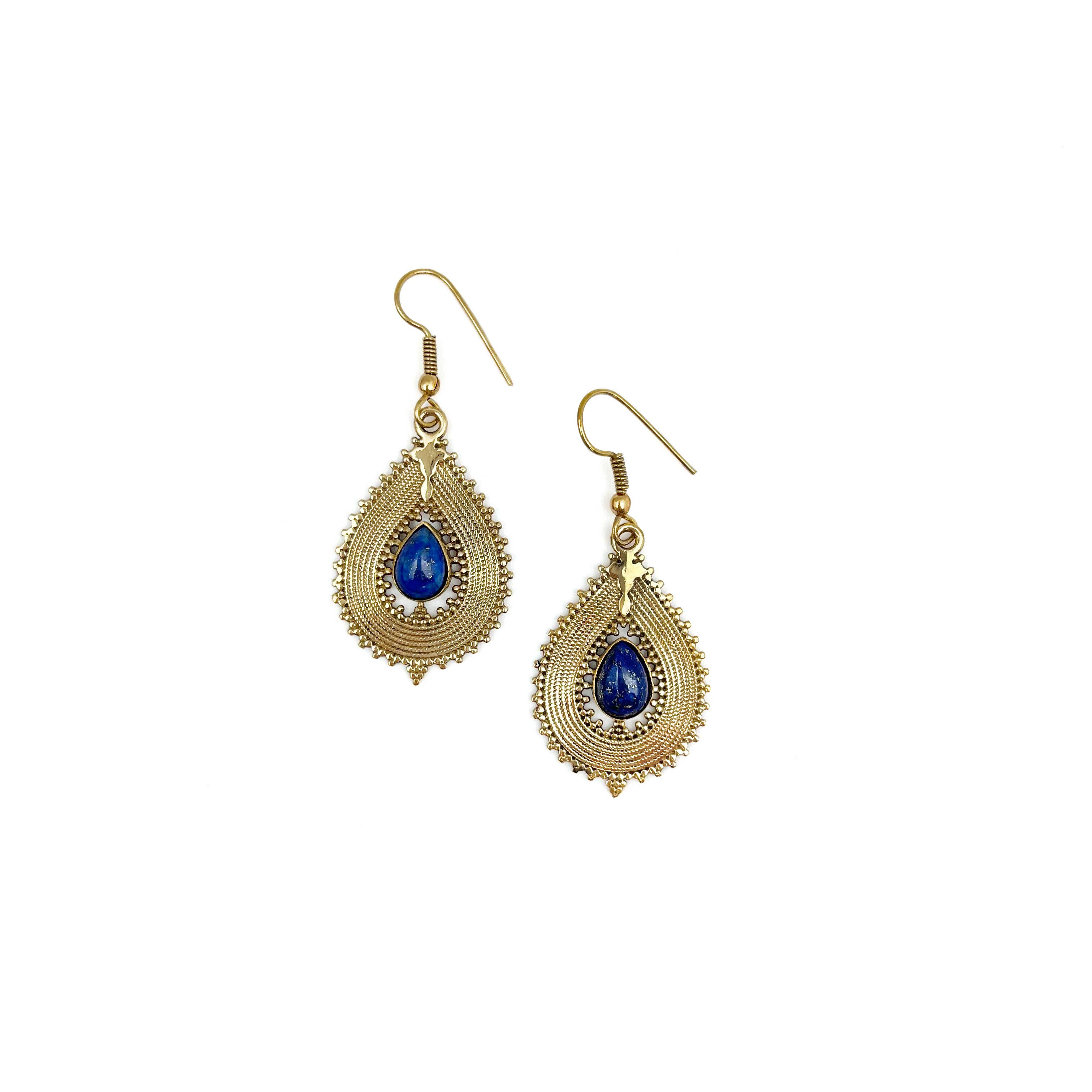 Tanvi Collection Earrings Gold Circle with Waves