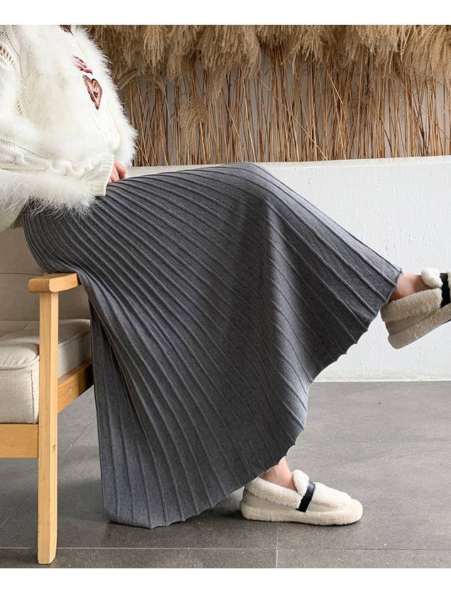 Marayn - Wholesale Skirt – Women’s - Chic ALine Knit Maxi Skirt AutumnWinter18