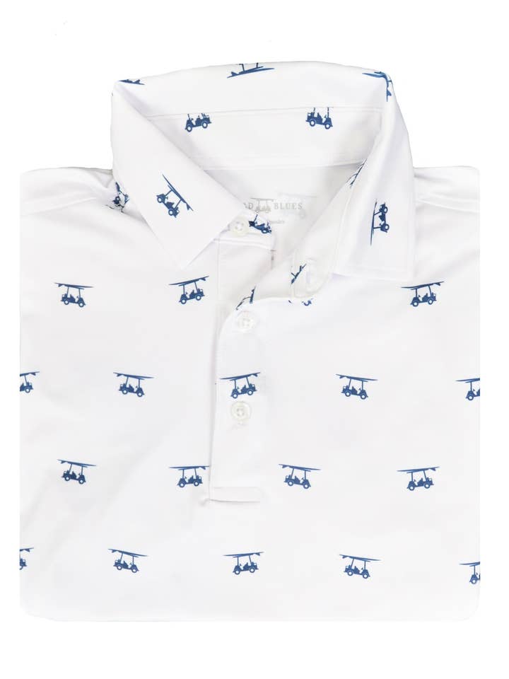 Albatross Ungdom Polo - Vit w/Golfvagnar för wholesale av Bald Head Blues