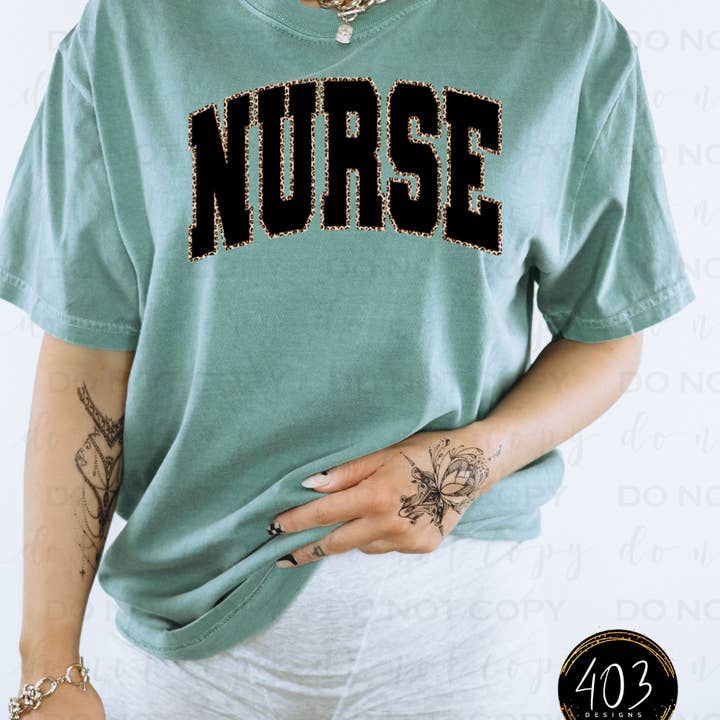 Nurse Leopard Print DTF Transfer for wholesale by 403 Designs