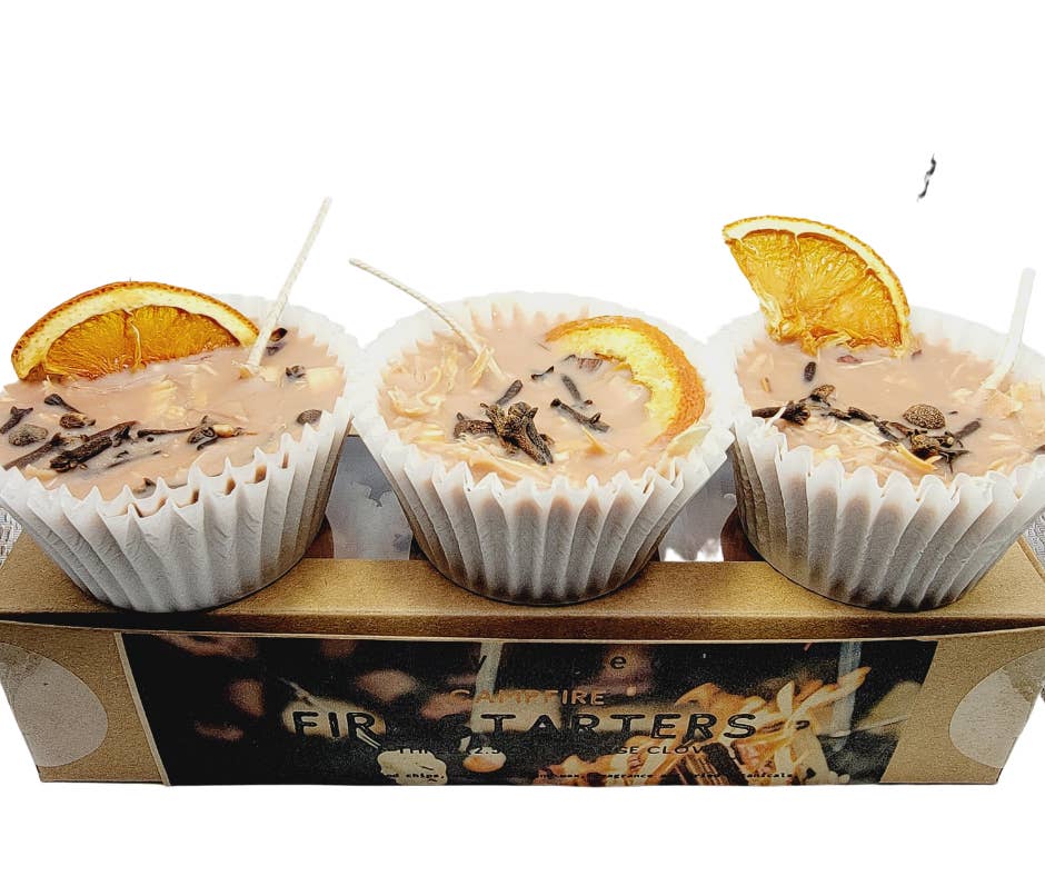 Country Hippie Co. - Wholesale Lighter - Orange Clove Fire Starter Trio for Camping + Bonfires