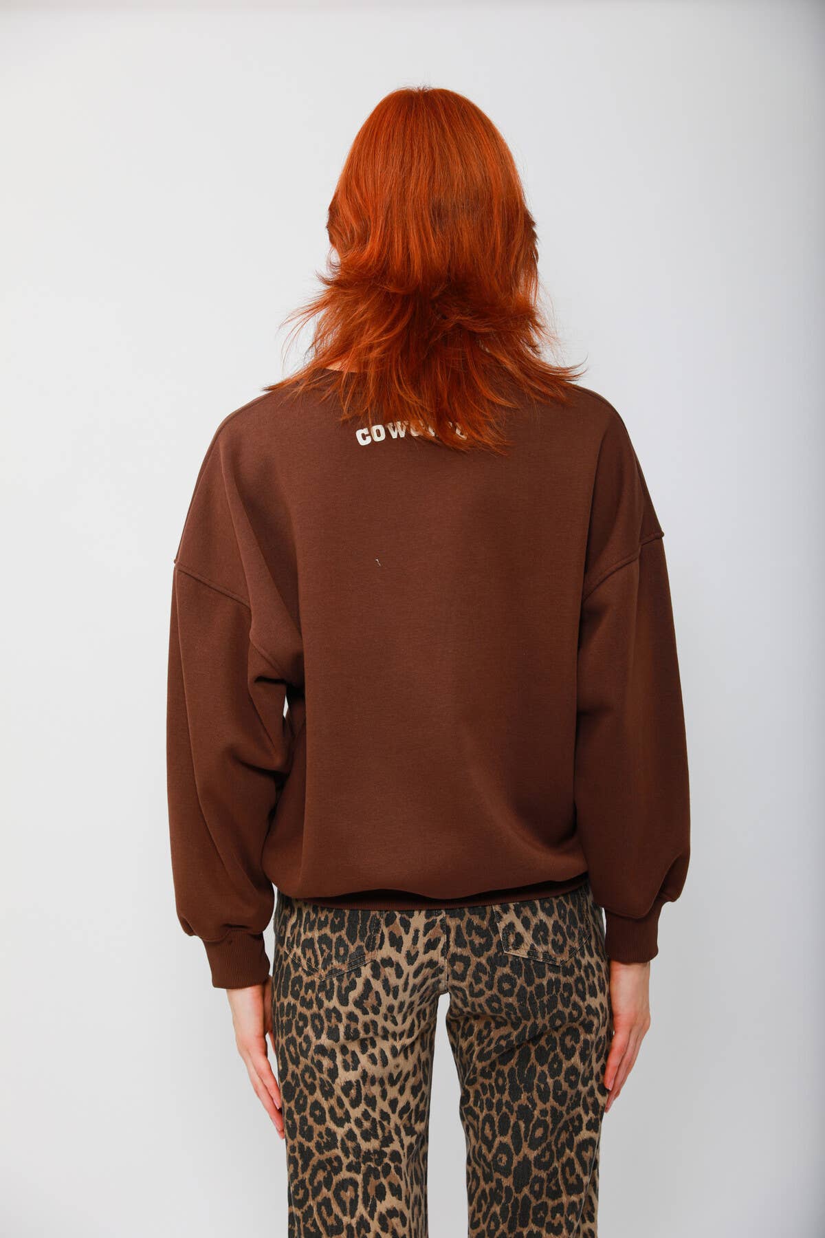 EASY MODE – wholesale Sweatshirt med tryck - Dam – Munkjacka med cowgirl-tryck - 11851