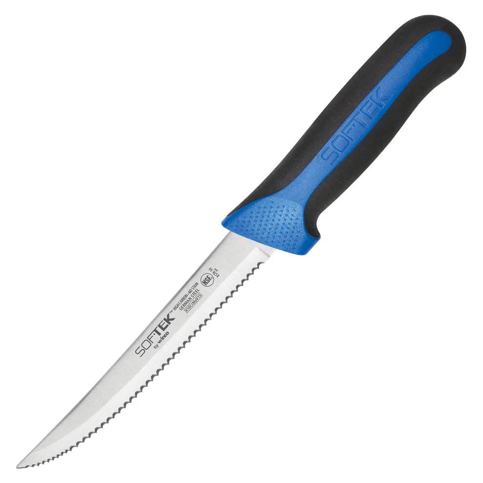 EcoQuality - Vendita all'ingrosso Coltelli da cucina/multiuso - KSTK-50, Coltello multiuso da 5-1/2", Seghettato, Manico a presa morbida SofTek, EA0