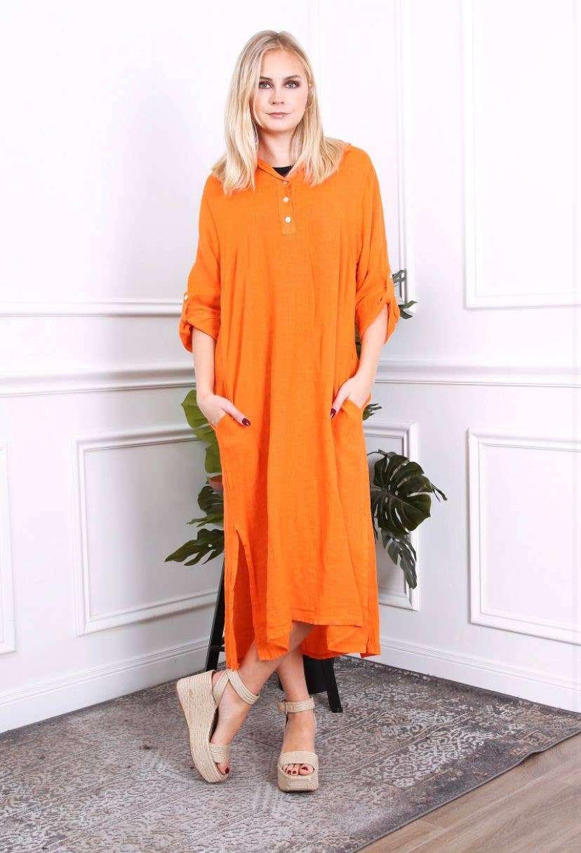 LÉA & LUC - Wholesale Dress - Women's - Long dress in 100% linen REF.209006