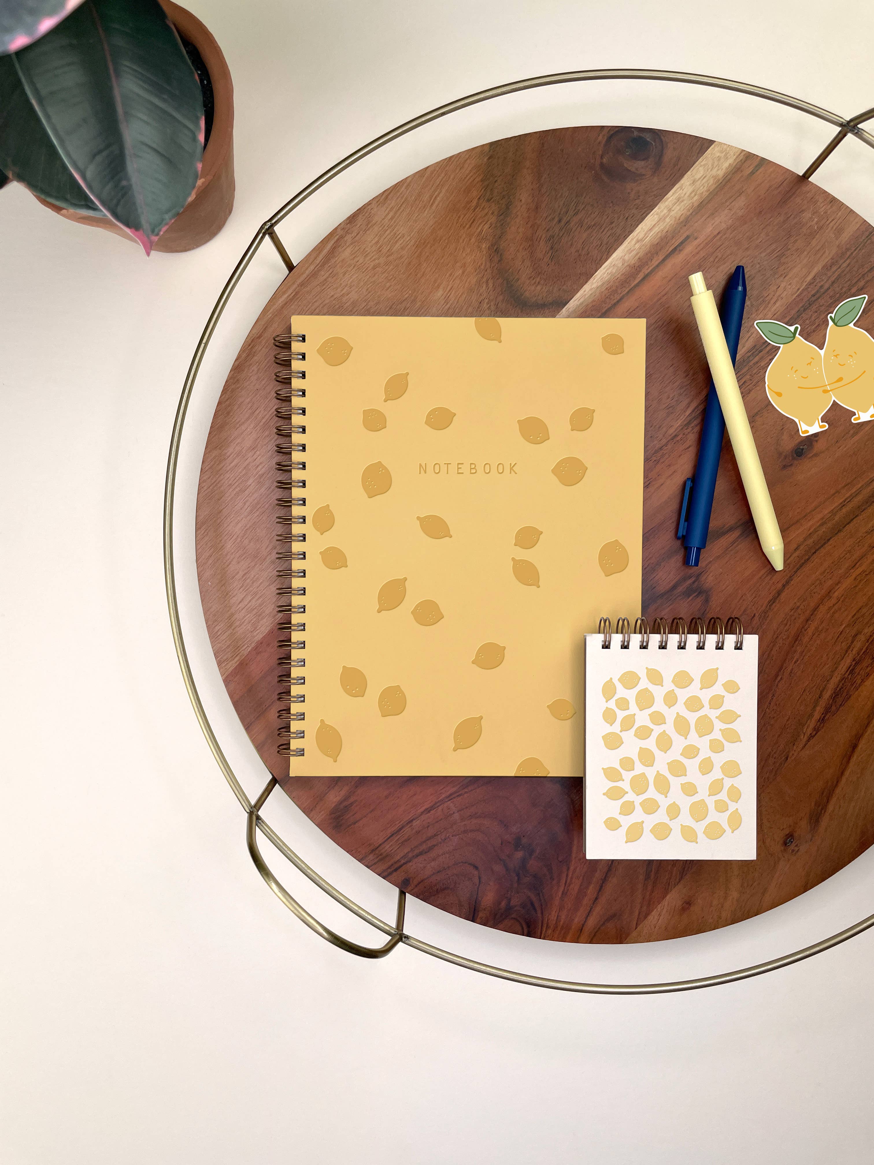 Ruff House Print Shop - Wholesale Notebook - Lemon Pattern Mini Jotter Notebook1