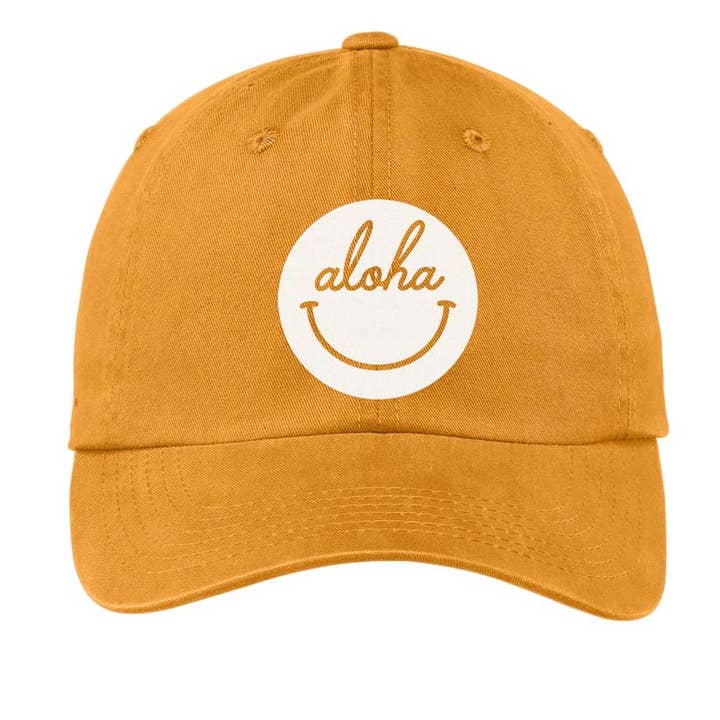 Aloha Cursive Smile Baseball Cap for wholesale by Frankie Jean