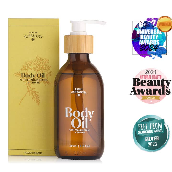 Kropsolie med røgelse og enebær for engroshandel hos Dublin Herbalists