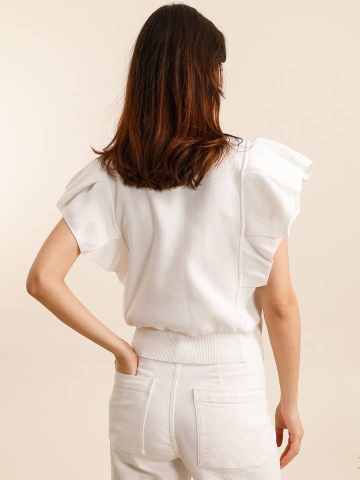 Frime - Wholesale Blouse - Women's - Sleeveless ruffled top - 23388