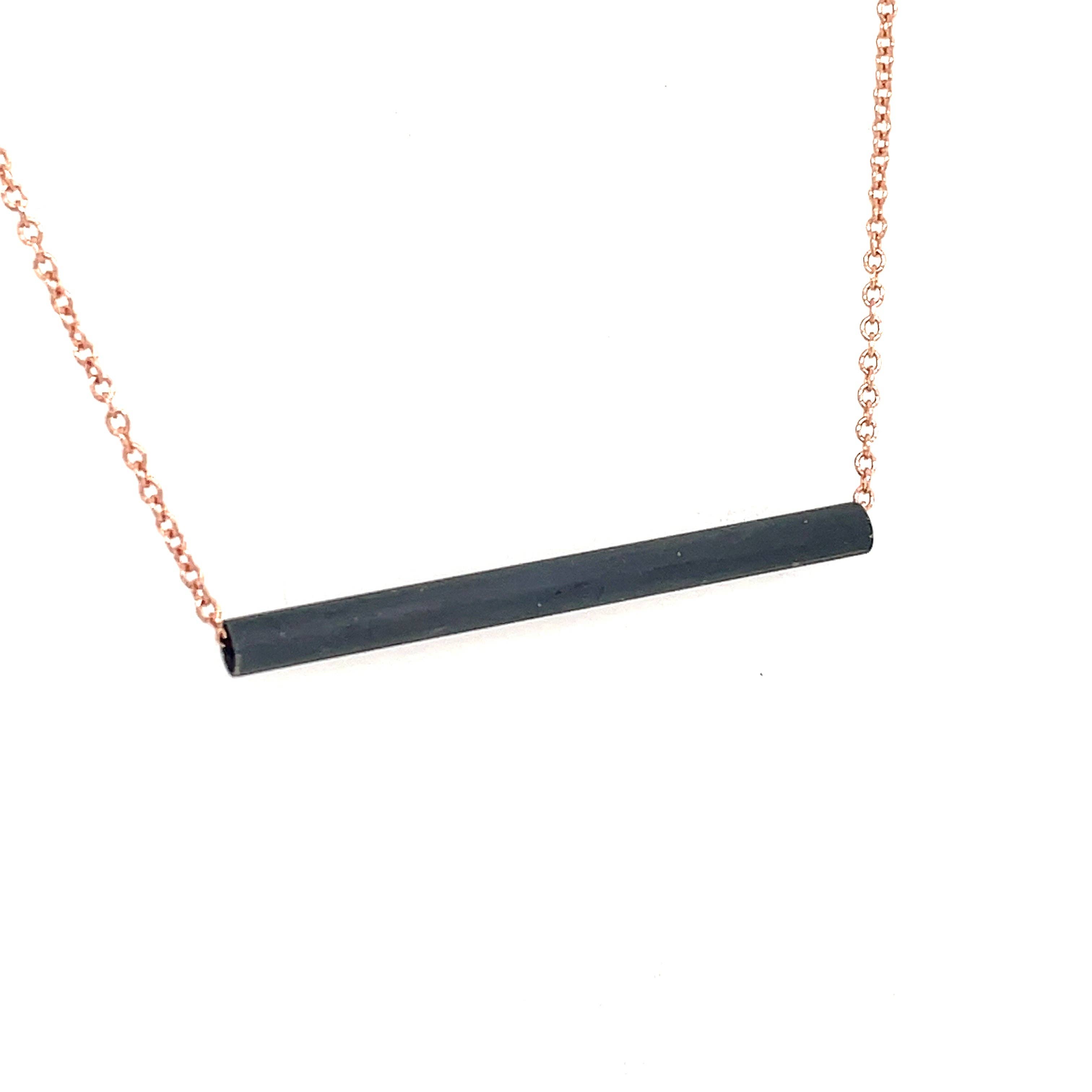 Flavia Bennett Designs - Wholesale Pendant/Charm Necklace - Skinny Tube Necklace in Gold and Black Silver1