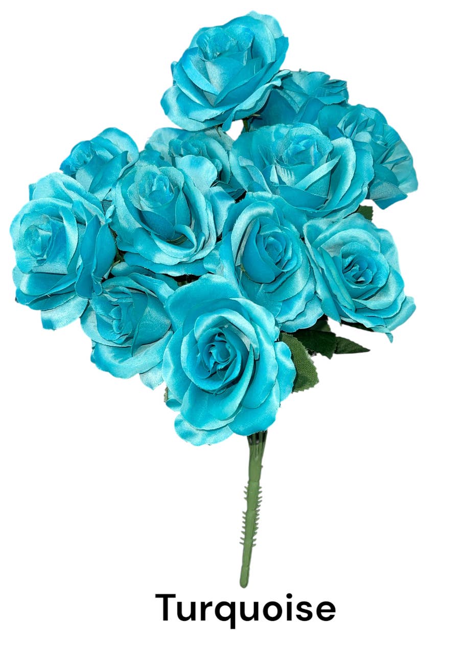 Thompson Wholesale - Wholesale Artificial Flowers - Color Fast Lillian Open Rose Bush (30 PK)33