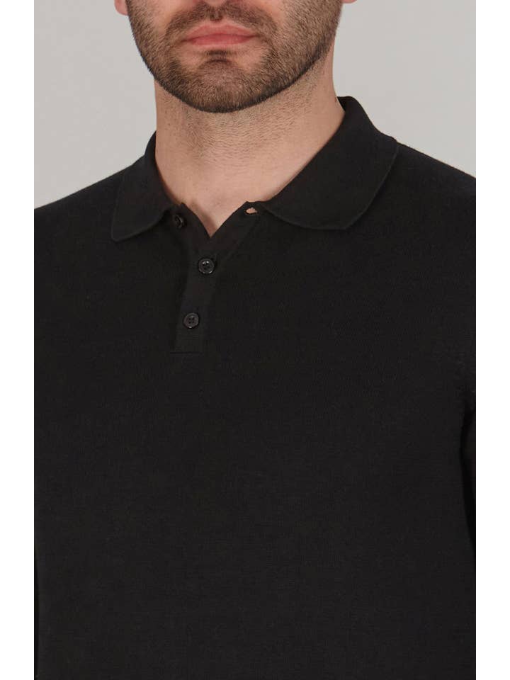 Paul James Knitwear – wholesale Polo – Men’s – Mens Lightweight Cotton Long Sleeve Knitted Polo Shirt32