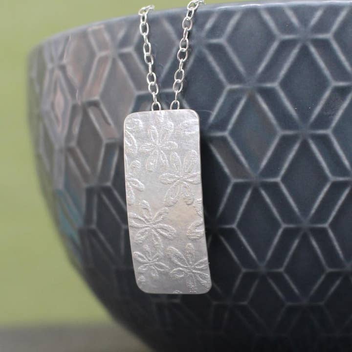 Classic Floral Tag Pendant for wholesale by Joanne Tinley Jewellery