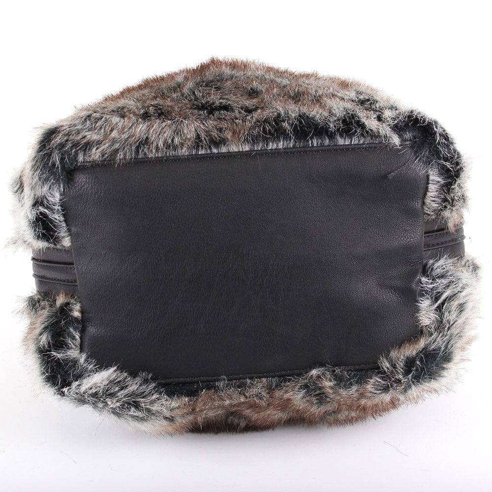 BR BLK 64632 Tricolor Faux-Fur Hobo Shoulder Bag for wholesale on Faire3