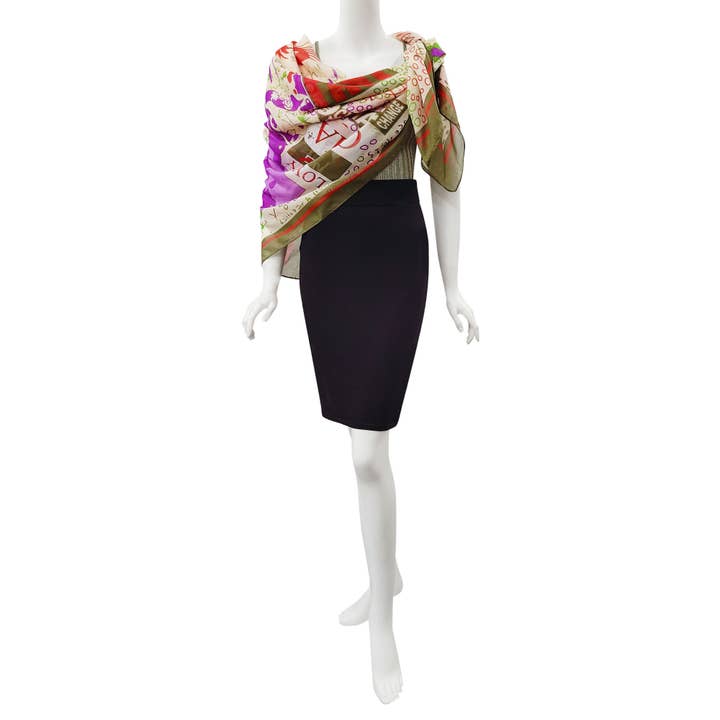 Raj Trading & Imports (USA) Inc. - Wholesale Scarf - Women's - Valeria Square Printed Airy Scarf2