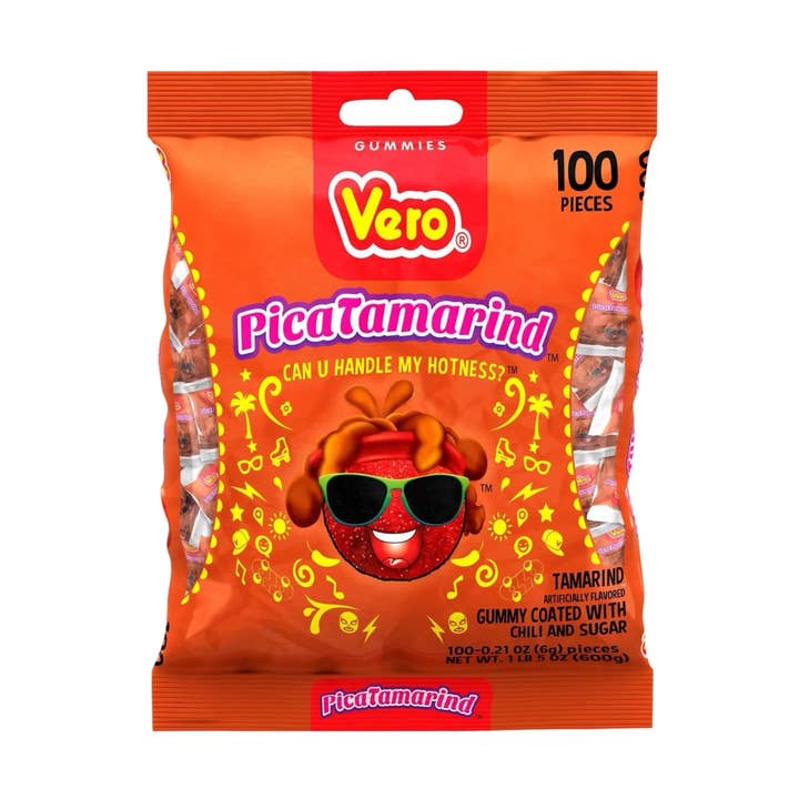 Vero Pica Gomas Tamarindo Mexican Chewy Candy (100 Count) for wholesale by Carnival Candies & Ice Cream Inc.