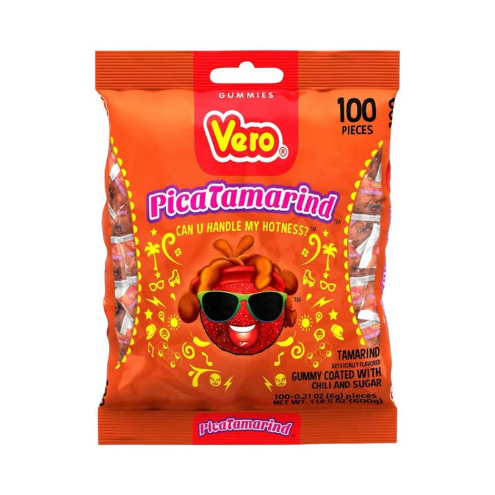 Carnival Candies & Ice Cream Inc. - Wholesale Gummy - Vero Pica Gomas Tamarindo Mexican Chewy Candy (100 Count)