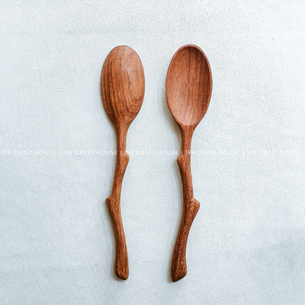 194 Craft House - Venta al por mayor Utensilio para servir - Cuchara de madera con mango de rama, utensilios de cocina3