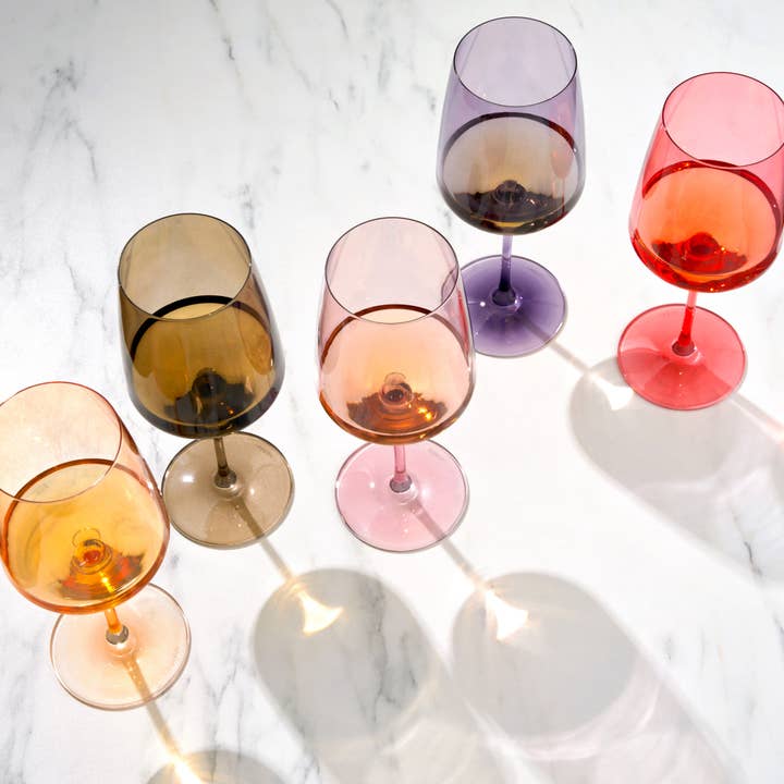 Viski - Wholesale Wine Glass - Reserve Nouveau Crystal Wine Glasses in Moonrise, Set of 4