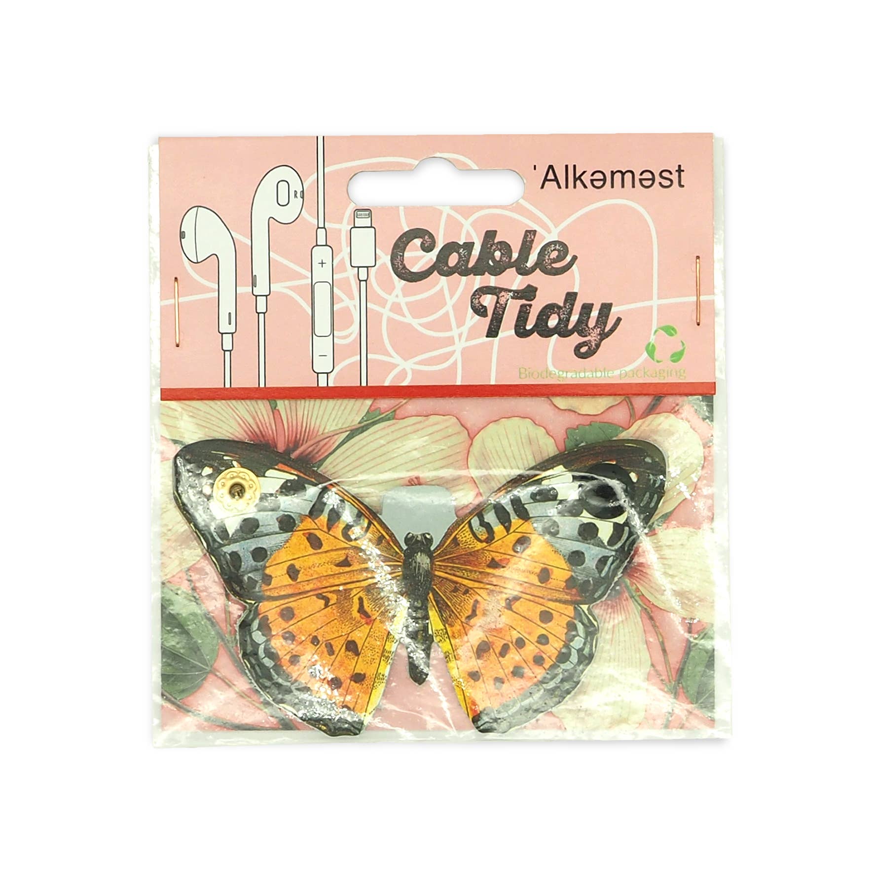 'Alkemest - Vendita all'ingrosso Supporti per cavi - Marmaduke Butterfly Cord Wrap/Porta cavi in pelle stampata5
