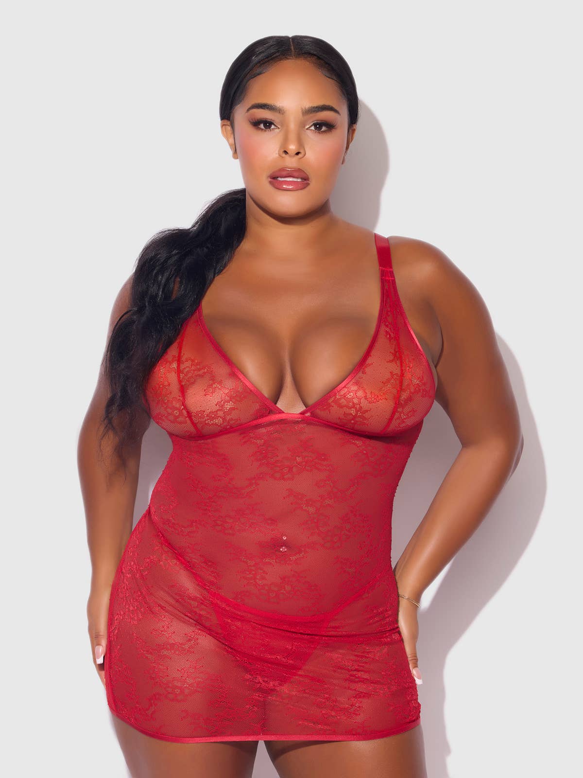 House of Desire - Wholesale Lingerie Set - Women's - KIKI LACE STRAPPY & BACKLESS CHEMISE & G-STRING SET8