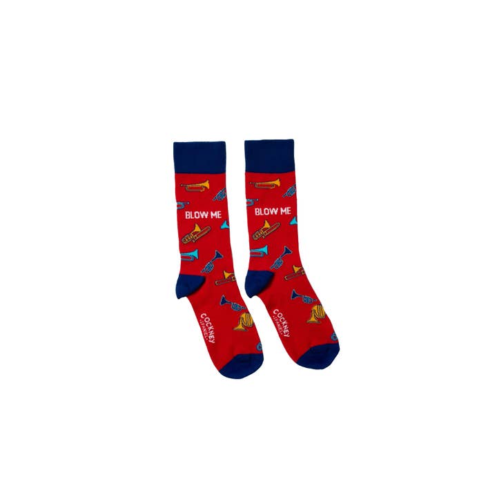 BLOW ME - 1 Matching Pair of Socks |Cockney Spaniel for wholesale by Sock Academy