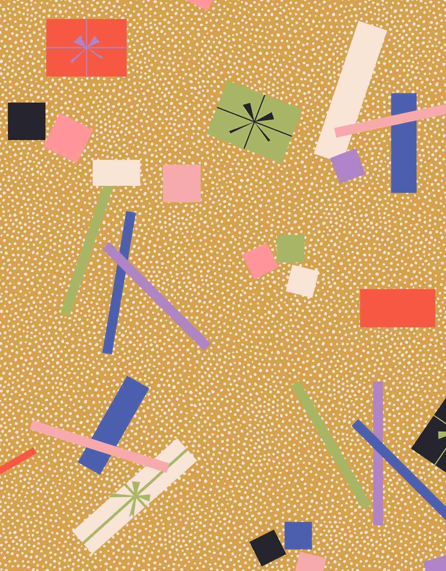 Lala Fete – wholesale Flat wrap – Gold confetti1