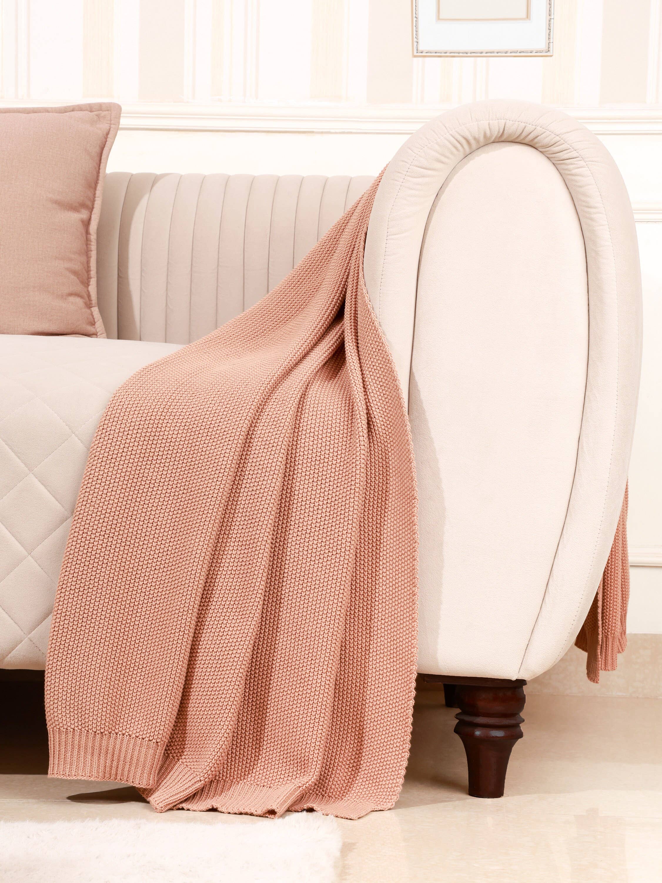 Whispering Threads - Vente Plaids - Jeté en coton léger | Tricot moderne, doux et respirant7