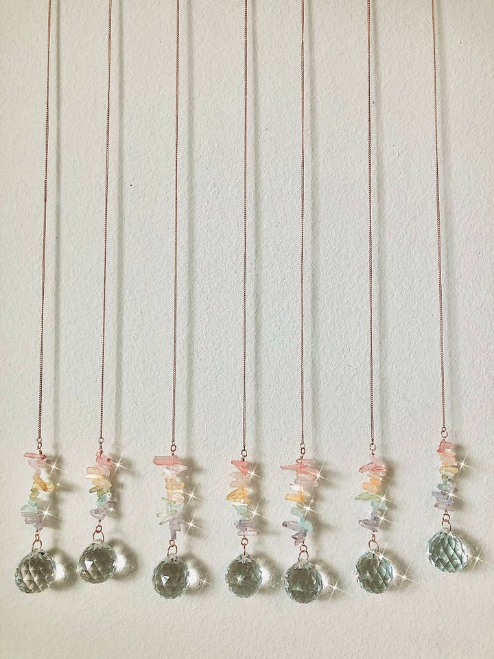 Pastel Angel Aura Crystal Light Catcher for wholesale by The Golden Hour Studios