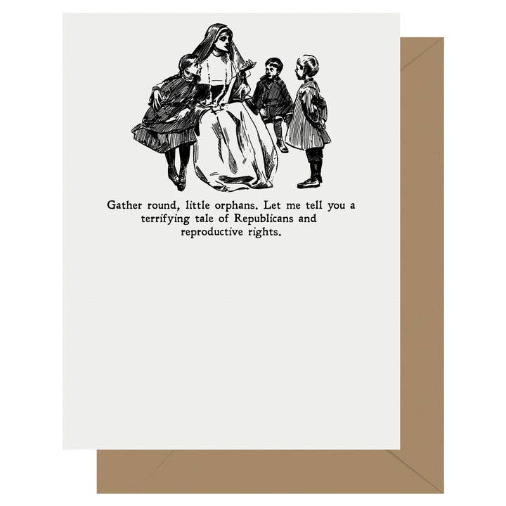 Gibson Girl Little Orphans Brevtryckt hälsningskort för wholesale av Letterpress Jess