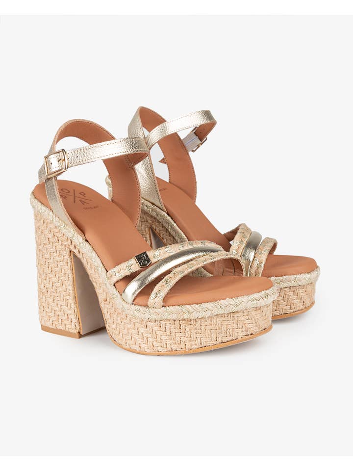 Wedge Heel Canoe Jute Gold for wholesale on Faire